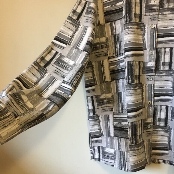 Vintage Blast Modern Bauhaus Mother of Pearl Button Down Dress Shirt - Picture 14 of 14